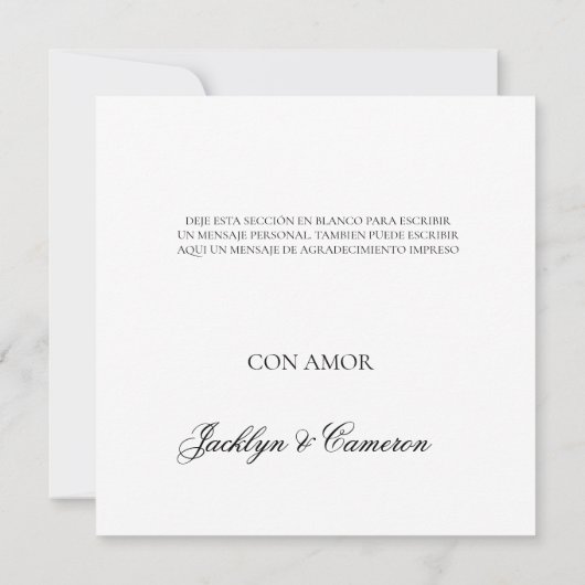 結婚環スペインのサンキューカード サンキューカード (裏面)