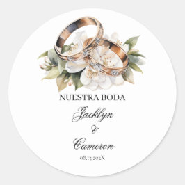 結婚環スペインの結婚式招待状 ラウンドシール