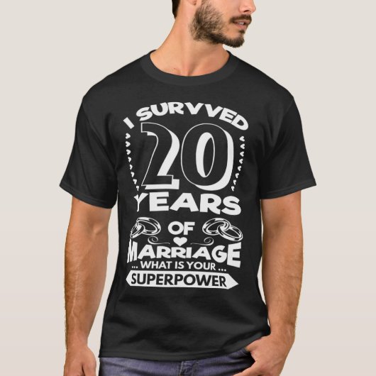 結婚生き延び記念日20年 Tシャツ (正面)