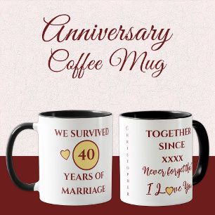 結婚生活の夫40年の最も黄色い赤 マグカップ