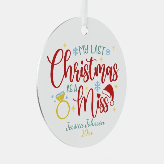 結婚生活の最後の恋しく思クリスマスかわいい メタルオーナメント (正面右)