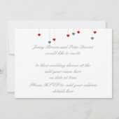 結婚用アヒル4と2つのハートの結婚式招待状 招待状 (裏面)