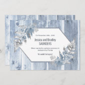 結婚発表ほこりっぽい青い木 案内状 (正面/裏面)