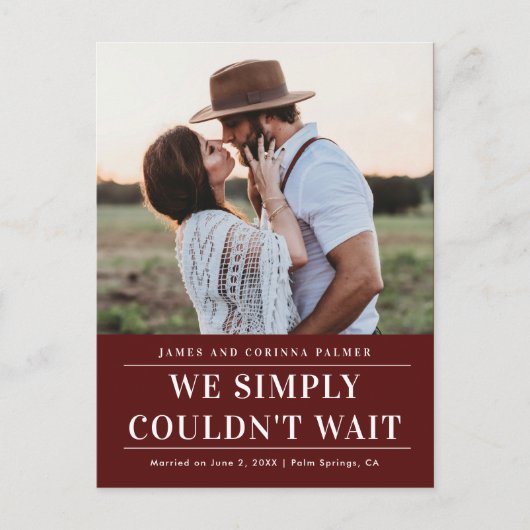 結婚発表を待つことができなかった ポストカード (正面)