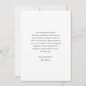 結婚発表を待つことができなかった 招待状 (裏面)