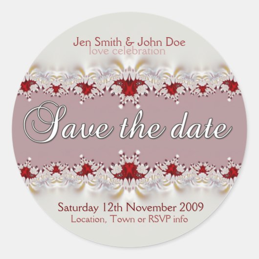 結婚発表ステッカー ラウンドシール (正面)