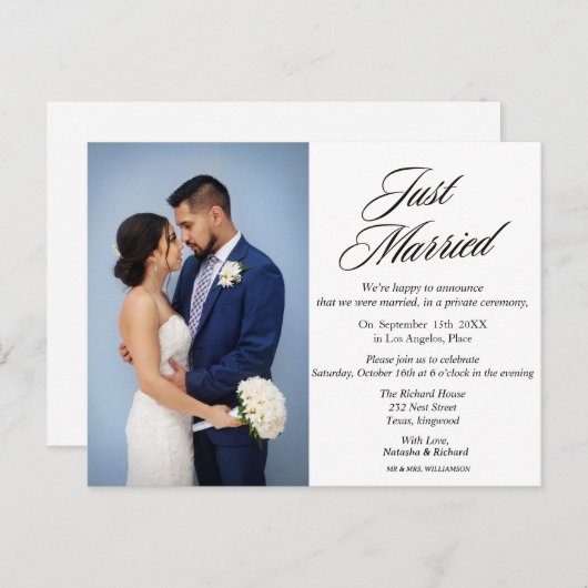 結婚発表パーティの招待状 インビテーションポストカード (正面/裏面)