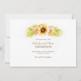 結婚発表素朴絵を描ひまわり 案内状