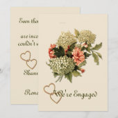 結婚発表 ヴィンテージ フラワー ブーケ 案内状 (正面/裏面)