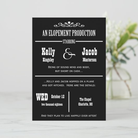 結婚発表 招待状 (スタンド正面)