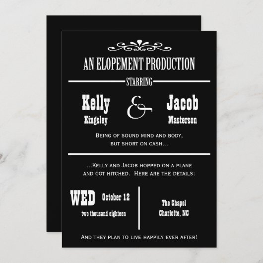 結婚発表 招待状 (正面/裏面)