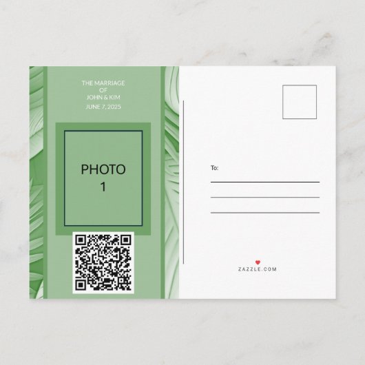 結婚発表QRコード写真ポストカード 案内ポストカード (裏面)