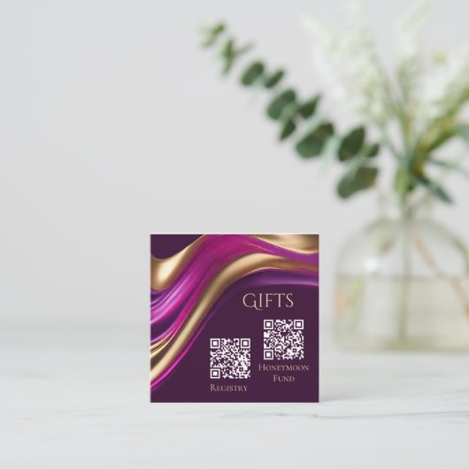 結婚登録簿及び新婚旅行モダン基金 スクエア名刺 (スタンド正面)