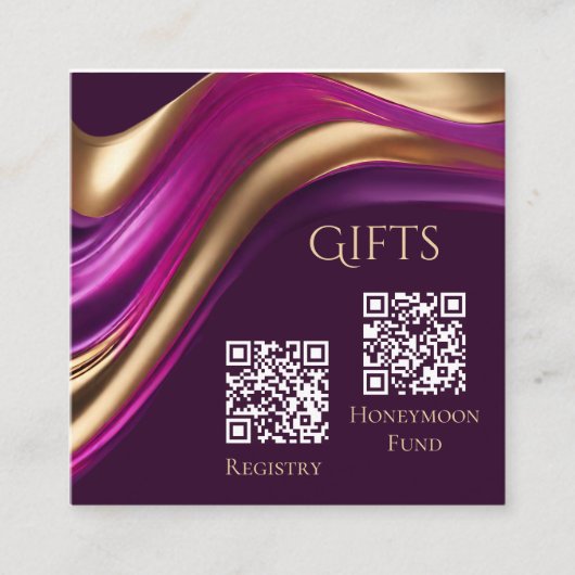 結婚登録簿及び新婚旅行モダン基金 スクエア名刺 (正面)