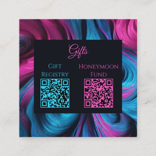 結婚登録簿及び新婚旅行モダン基金 スクエア名刺 (正面)