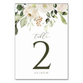 結婚白フローラ植物学金ゴールド テーブルナンバー (裏面)