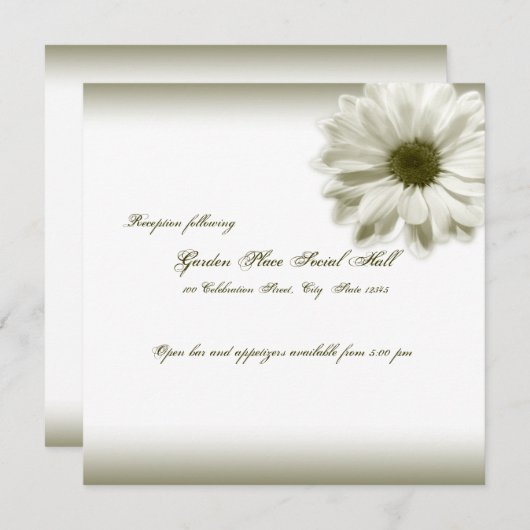 結婚白ヴィンテージ菊 招待状 (正面/裏面)