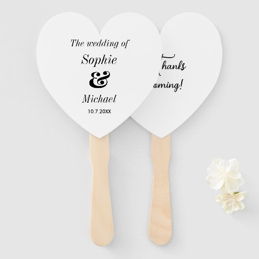 結婚白黒式ファン ハンドファン (正面&裏面)