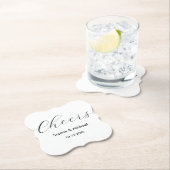 結婚白黒応援エレガント ペーパーコースター (インサイチュ)