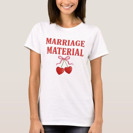 結婚相手 チェリーリボン Tシャツ (正面)