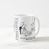 結婚相談室の夫婦。 コーヒーマグカップ (正面右)