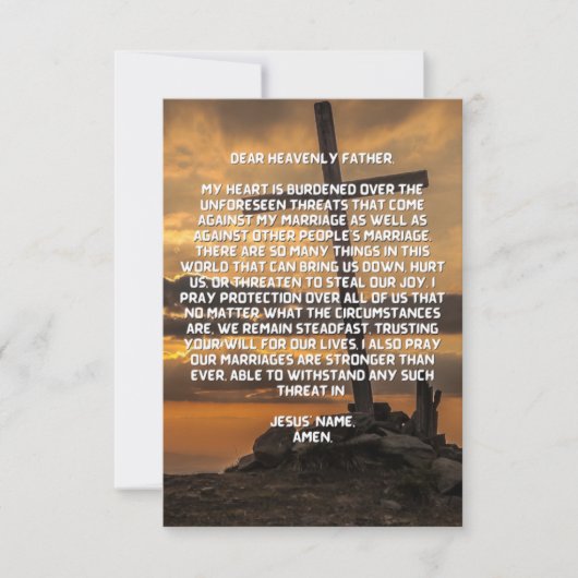 結婚祈りの言葉フラットグリーティングカード カード (正面)