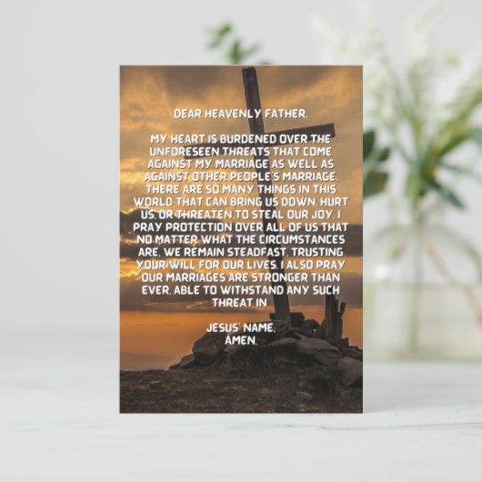 結婚祈りの言葉フラットグリーティングカード カード (スタンド正面)