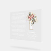 結婚祈りの言葉結婚クリスチャン十字架&フローラ アクリルサイン (傾斜)