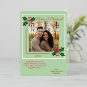 結婚祝いとクリスマス ハッピーホリデーカード 箔シーズンカード (立ち正面)