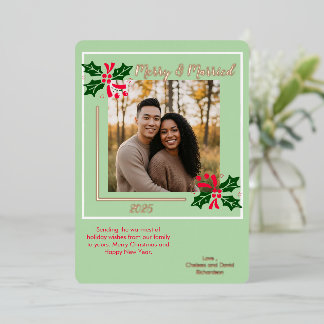 結婚祝いとクリスマス ハッピーホリデーカード 箔シーズンカード