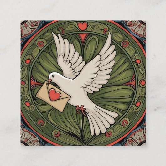 結婚祝いアールヌーボースタイル スクエア名刺 (正面)