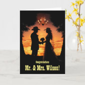 結婚祝いパーソナライズされた国 カード (黄色い花)