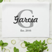 結婚祝いパーソナライズな手タオル キッチンタオル (折り畳み)