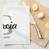 結婚祝いパーソナライズな手タオル キッチンタオル (四つ折り)