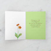 結婚祝い野パーソナライズされた花 カード (内部)
