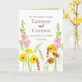 結婚祝い野パーソナライズされた花 カード