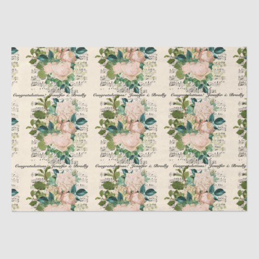結婚祝い 追加 名前 ローズ エフェメラ 薄葉紙 (正面)