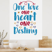 結婚祝い | One Love OneハートOne Destiny ポスター (キッチン)