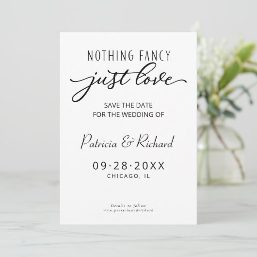 結婚祝ファンシーいを愛するだけでは日付を保存 招待状 (スタンド正面)