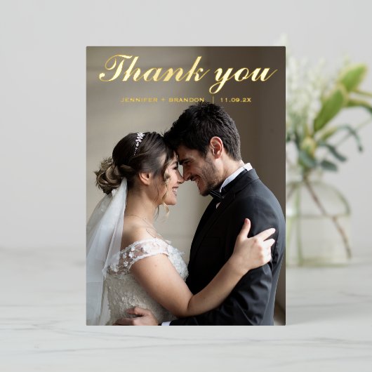 結婚箔サンキューカードフォイルのホリデーカード 箔シーズンカード (立ち正面)