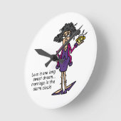 結婚粗野な目覚め ラウンド壁時計 (傾斜)