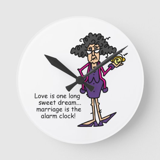 結婚粗野な目覚め ラウンド壁時計 (正面)