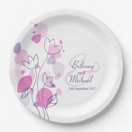 結婚紙吹雪花花びらカスタム紙プレート ペーパープレート