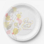 結婚紙吹雪花花びらカスタム紙プレート ペーパープレート (正面)