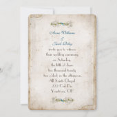 結婚紙端が裂けたセピアのデイジー 招待状 (裏面)