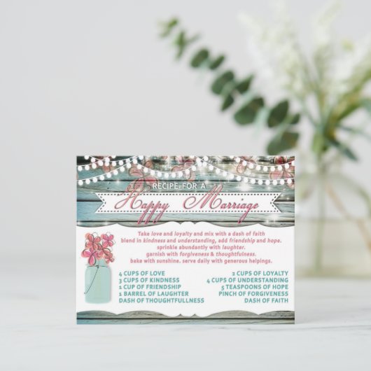 結婚素朴カードのメイスン素晴らしジャーレシピ (スタンド正面)