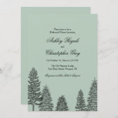 結婚素朴リハーサルディナー招待状- Pine Tree 招待状 (正面/裏面)