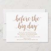 結婚素朴リハーサル夕食銅をテーマにした 招待状 (正面)