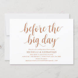 結婚素朴リハーサル夕食銅をテーマにした 招待状