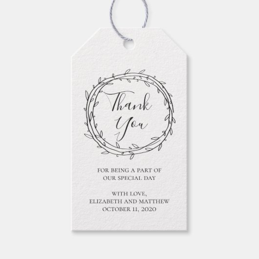 結婚素朴感謝してい君シンプル植物国 ギフトタグ (正面)